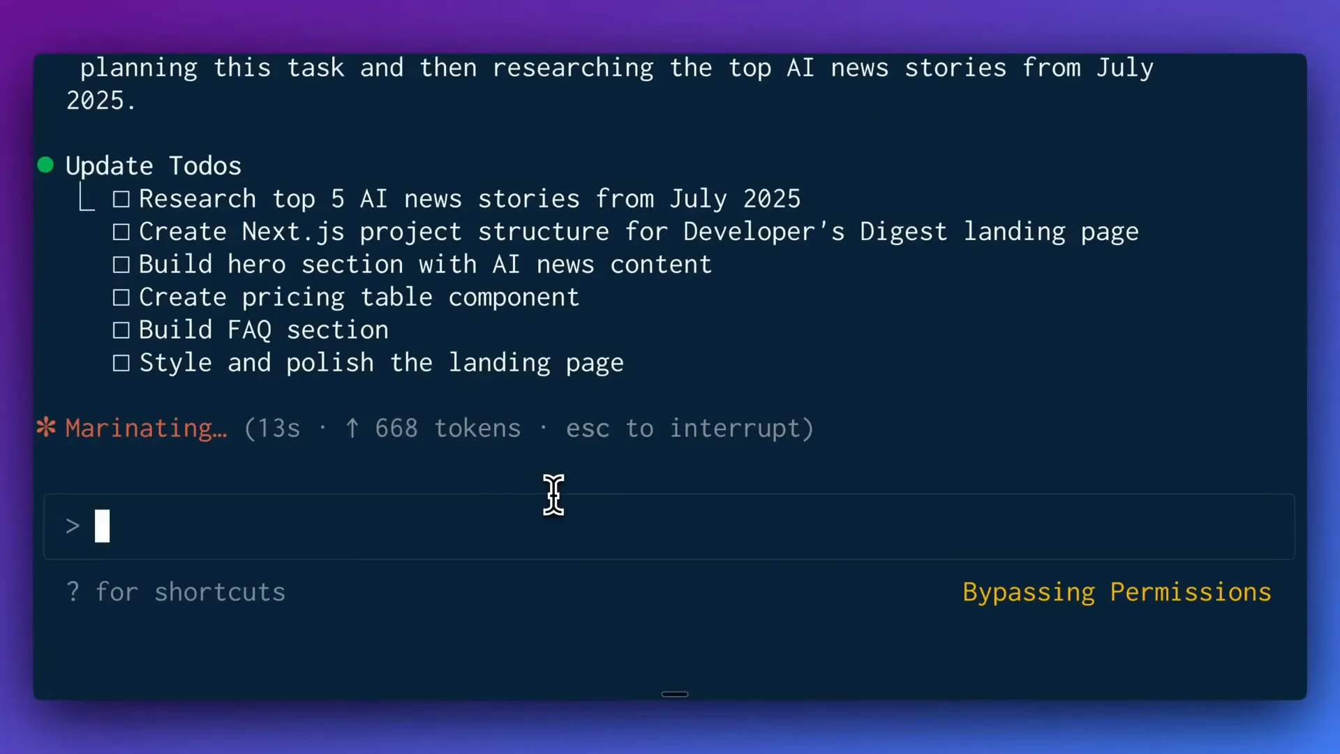 Web researcher agent breaking down tasks and generating search queries