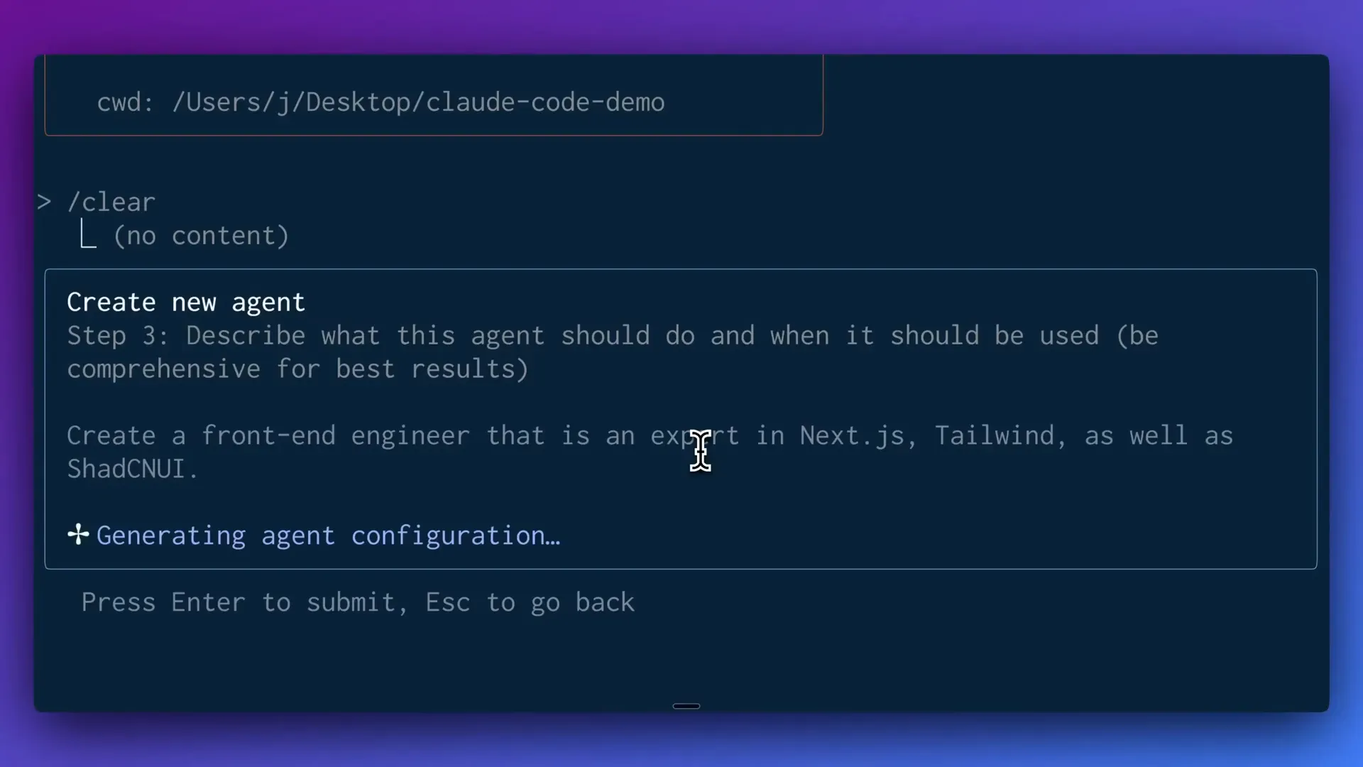 Creating a front-end engineer sub agent with Next.js and Tailwind expertise