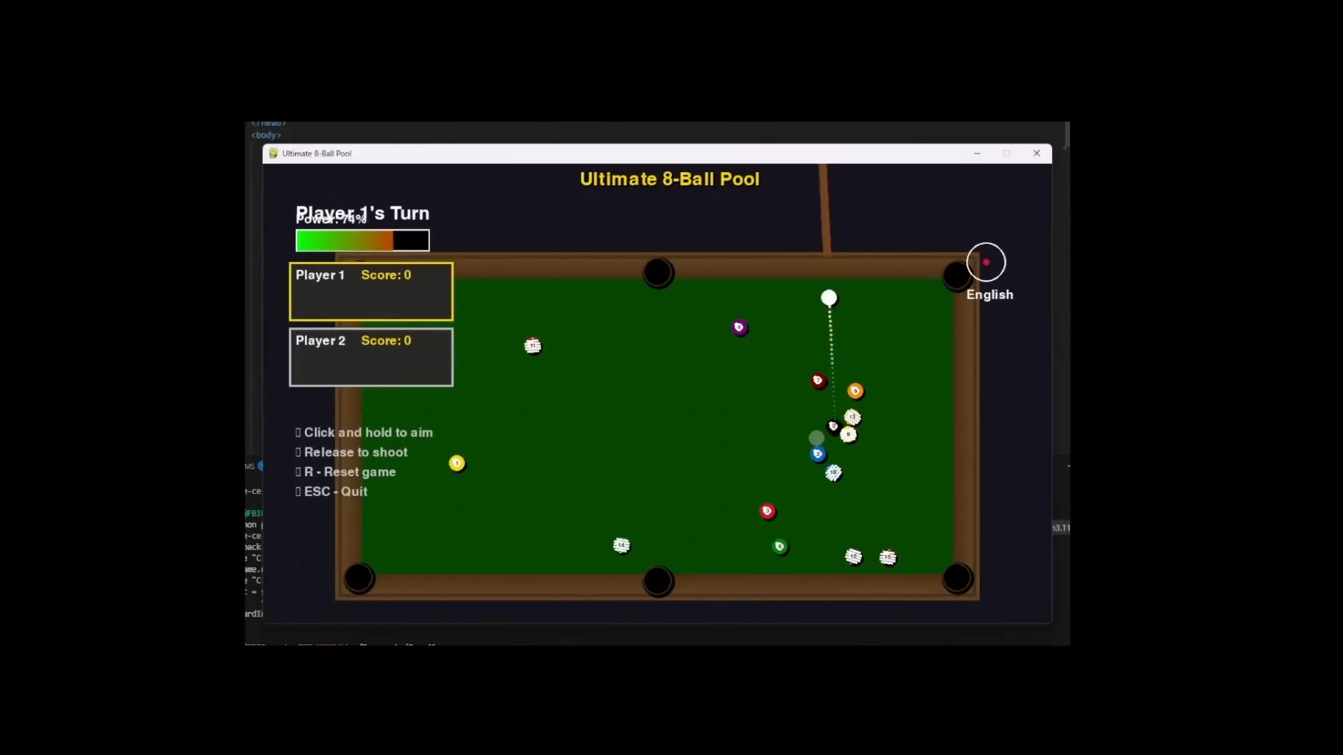 Pool game demo created by Claude Opus 4.1